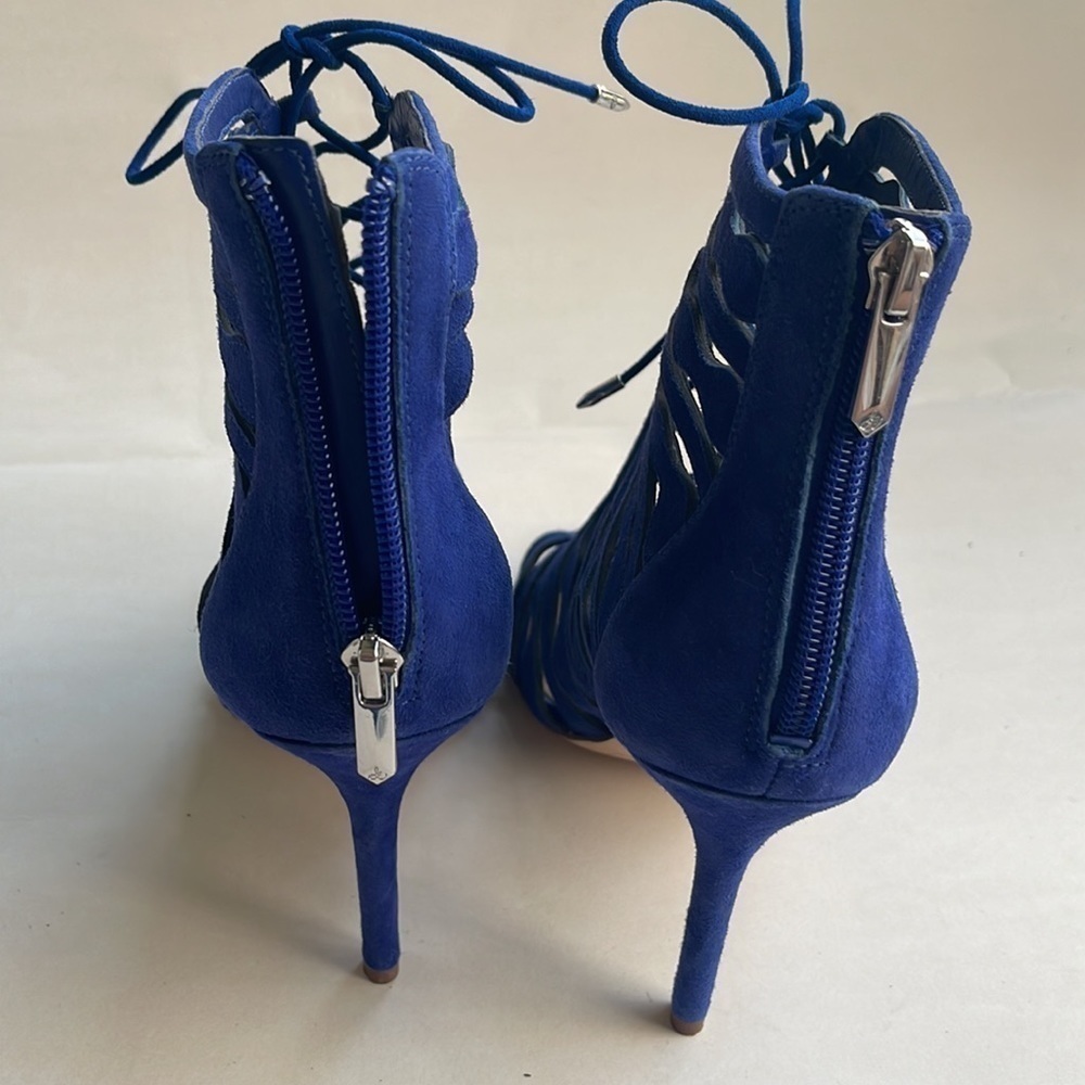 Sam Edelman Amelia Ghillie Cage Sandal,Blue Suede Color,Womens Size 7.5M - Picture 6 of 9